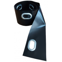 Banda NEGRU 10 cm x 30 mt cu 61 Capse Ovale MONTATE, ideala intarire margini Folie transparenta