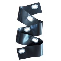 Banda NEGRU 10 cm x 30 mt cu 91 Capse Ovale MONTATE intarire margini Folie transparenta cristal