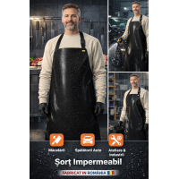 Sort Impermeabil pvc ALB inchidere clipsuri marime universala spalatorii auto, horeca, macelarii