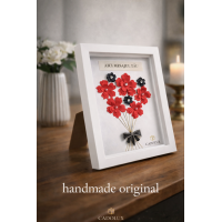 Cadou Personalizat cu mesajul tau TABLOU Handmade 3D cu flori colectia LOVE FLOWERS