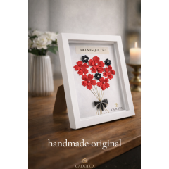 Cadou Personalizat cu mesajul tau TABLOU Handmade 3D cu flori colectia LOVE FLOWERS