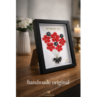 Cadou Personalizat cu mesajul tau TABLOU Handmade 3D cu flori colectia LOVE FLOWERS