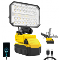 Lampă Lucru LED Acumulator lithiu 18 V 3500 mAh 80W Lumină Caldă si Rece Port USB Încărcător Telefon