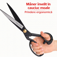 1 Foarfeca Profesionala Neagra in cutie pentru Croitorie confectii textile, prelate si pielarie