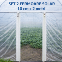 Set 2 Fermoare AUTOADEZIVE SERE si SOLARII 10 cm latimex2 metri lungime cursor metal cu 2 tragatori