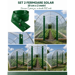 Set 2 Fermoare AUTOADEZIVE SERE si SOLARII 10 cm latimex2 metri lungime cursor metal cu 2 tragatori