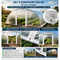 Set 2 Fermoare AUTOADEZIVE SERE si SOLARII 10 cm latimex2 metri lungime cursor metal cu 2 tragatori
