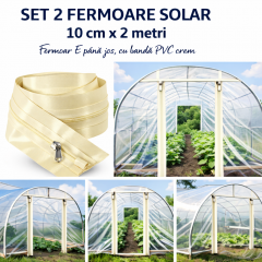 Set 2 Fermoare AUTOADEZIVE SERE si SOLARII 10 cm latimex2 metri lungime cursor metal cu 2 tragatori