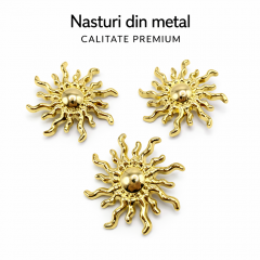 SET 5 Nasturi METAL AURII 2,0 cm x 2,0 cm forma SOLARA colectia Solar