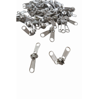 Set 2 CURSORI METAL cu DOI TRAGATORI  interior si exterior ptr fermoar clasic DINTII 10 mm latime