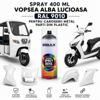 Spray 400 ml vopsea acrilica ALBA lucioasa indoor si outdoor caroseriii metal, plastic, lemn, sticla