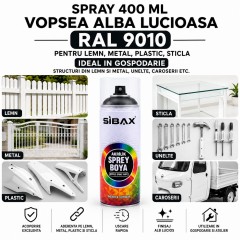 Spray 400 ml vopsea acrilica ALBA lucioasa indoor si outdoor gospodarie metal, plastic, lemn, sticla