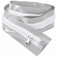 Set 2 Fermoare GRI CU ADEZIV ptrFOLIE TRANSPARENTA 10 cm x 2 metri lungime cursor metal 2 tragatori