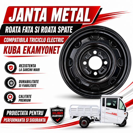 1 JANTA metal roata FATA si SPATE compatibila Triciclu Electric KUBA E KAMYONET