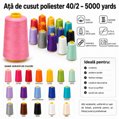 SET 3 Conuri ATA NEAGRA 40/2 grosime 120, 4572 metri /con pentru confectii textile SET 3 Conuri ATA NEAGRA 40/2 grosime 120, 4572 metri /con pentru confectii textile