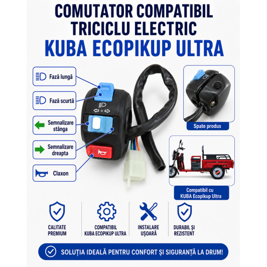 Comutator compatibil Triciclu Electric KUBA ECOPIKUP ULTRA