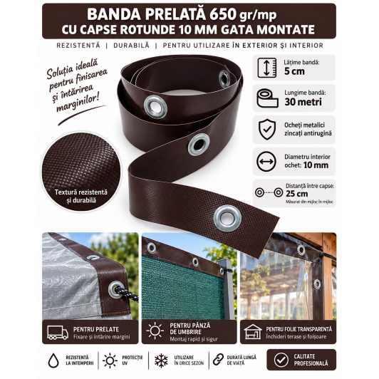Banda MARO Intaritura 5 cm x30 metri cu 120 Capse Rotunde Antirugina 10 mm interior Gata Montate Banda MARO Intaritura 5 cm x30 metri cu 120 Capse Rotunde Antirugina 10 mm interior Gata Montate