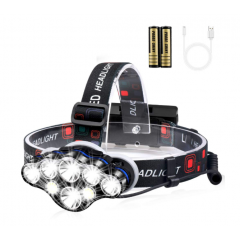 Lanterna de cap premium cu 8 LED-uri, rezistenta la apa