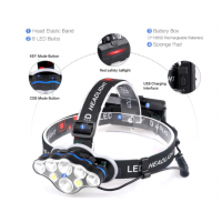 Lanterna de cap premium cu 8 LED-uri, rezistenta la apa