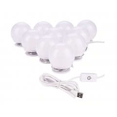 Set 10 becuri LED pentru oglinda Make-Up, cu reglarea intensitatii