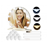 Set 10 becuri LED pentru oglinda Make-Up, cu reglarea intensitatii