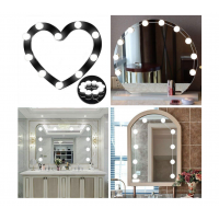 Set 10 becuri LED pentru oglinda Make-Up, cu reglarea intensitatii