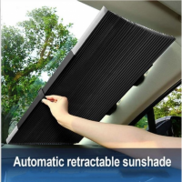 Parasolar auto retractabil impotriva razelor UV, fixare prin ventuze