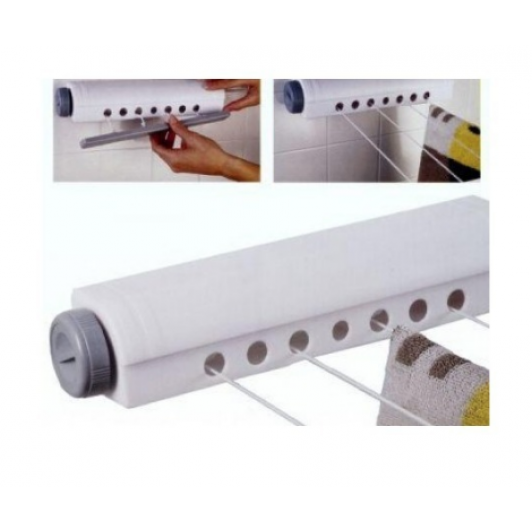 Uscator retractabil de perete pentru rufe cu 4 sfori