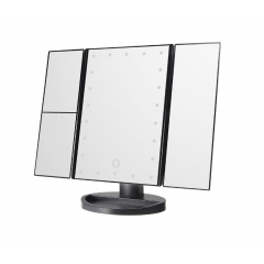 Oglinda Superstar cu LED, pentru machiaj, marire imagine de 2-3 x, cu buton tactil