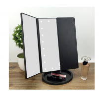 Oglinda Superstar cu LED, pentru machiaj, marire imagine de 2-3 x, cu buton tactil