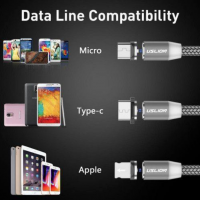 Cablu magnetic 3 in 1 incarcare si transfer date telefon