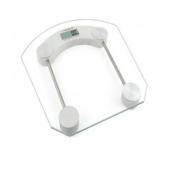 Cantar de baie electronic cu platforma din sticla securizata, 180 Kg