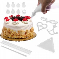 Kit decorare tort 100 piese + Set 4 folii alimentare reutilizabile