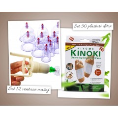 Set 12 ventuze masaj + Set 50 plasturi detox