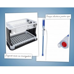 Suport vase cu scurgator + Pompa electrica pentru apa