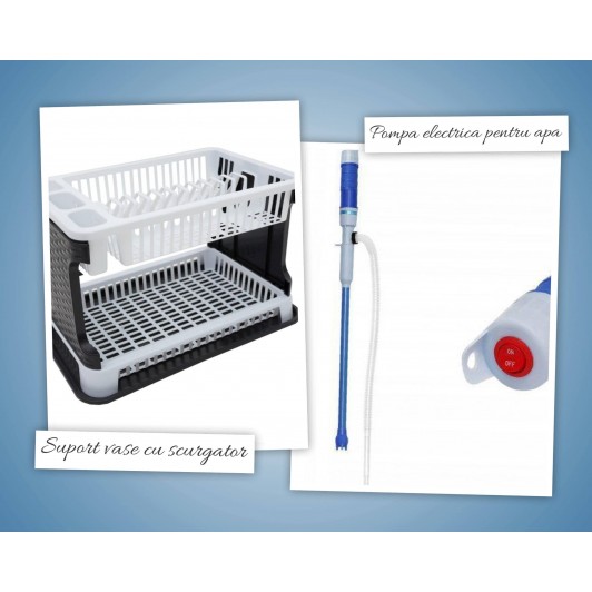 Suport vase cu scurgator + Pompa electrica pentru apa