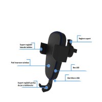 Suport auto pentru telefon cu incarcare Wireless