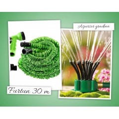 Furtun extensibil 30 m + Aspersor multifunctional