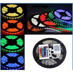 Set 2 x Banda LED multicolor, lungime 5 metri, controller, telecomanda si sursa de curent inclusa