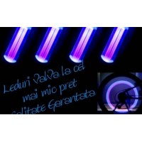 Set 2 LED-uri multicolore valva bicicleta