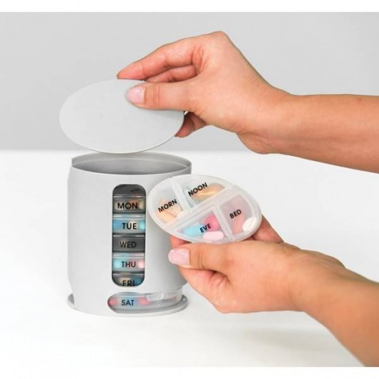 Cutie pastile, organizator medicamente, 7 zile, recipiente detasabile cu 4 compartimente