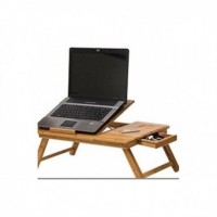 Masa pliabila din Lemn Bambus pentru laptop cu design Ergonomic, Ajustabila si Multifunctionala