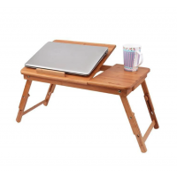 Masa pliabila din Lemn Bambus pentru laptop cu design Ergonomic, Ajustabila si Multifunctionala