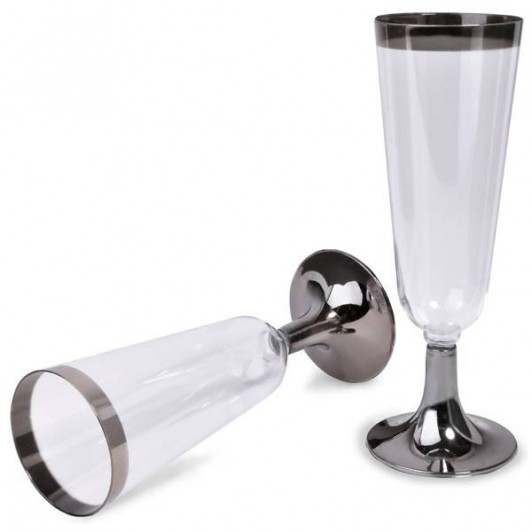 Set 6 pahare elegante din plastic pentru sampanie