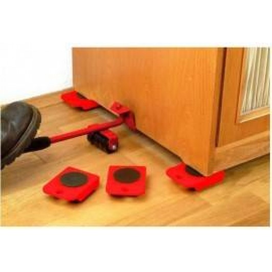 Set pentru mutat mobila, metal, rosu, 5 piese