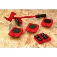 Set pentru mutat mobila, metal, rosu, 5 piese