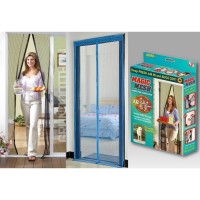 Set 2 perdele anti insecte cu inchidere magnetica, dimensiune XXL 210×100 cm + Banda adeziva 4M