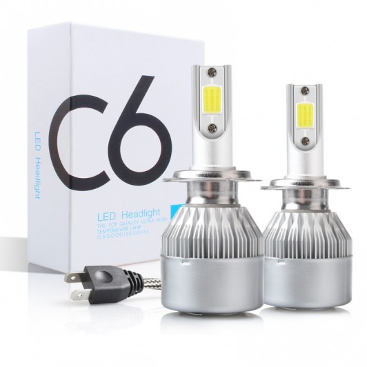 Set becuri auto LED C6 H4, 7600 lumeni, 36 w