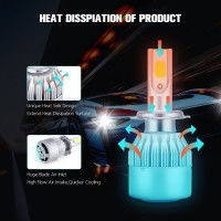 Set becuri auto LED C6 H4, 7600 lumeni, 36 w
