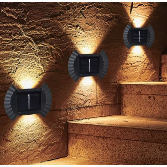Set 4 lampi Solare de parete cu lumina bidirectionala alb cald